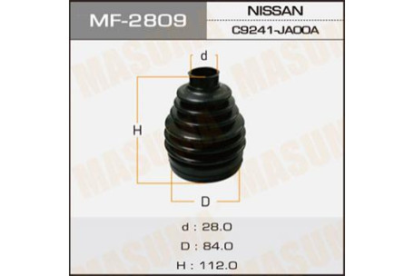 Drive Shaft Boot Masuma Mf 2809 C9241 Ja00a 3293e6 3817a099