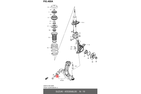 BUSH, SUSPENSION RRT SZAB-SX4S 45530-71L00, 45261-79J00