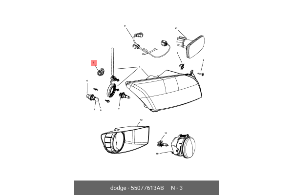 CHRYSLER 55077613AB 55077613AB