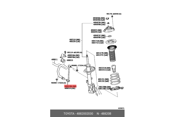 TOYOTA 48820-02030 54830-4L000,48820-02100,48820-47010,54830-0U000