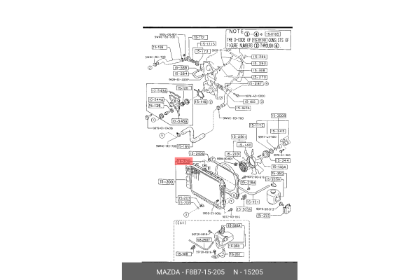 MAZDA F8B715205 21430-01F00,E92Z8100B,SE01-15-205A