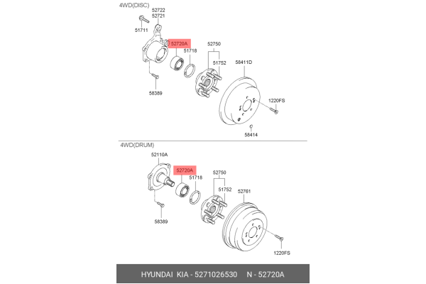 KIA 52710-26530 0K552-33-047,50310-3E100,52710-26530