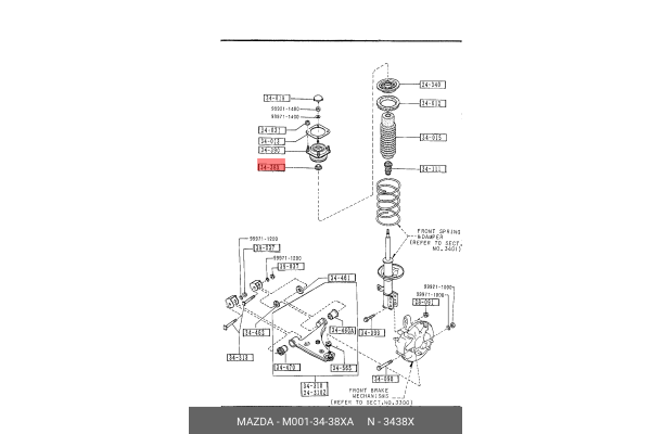 MAZDA M001-34-38XA GA2A-34-38X,GA5R-34-38X