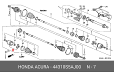 HONDA 44310-S5A-J00