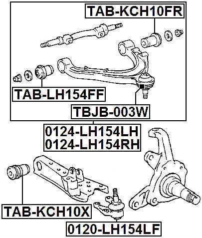 BUSH, SUSPENSION FeBest TAB-KCH10X 48061-26010,48061-35011,48061-35030 ...