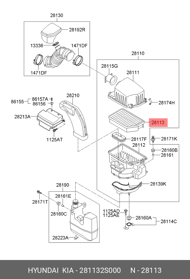 HYUNDAI 28113-2S000 28113-2S000,28113-3Z100,28113-25000