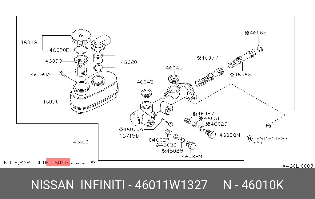 NISSAN 46011-W1327 46011-W1326,46011-C6026,46011-F5025,46011-W1327