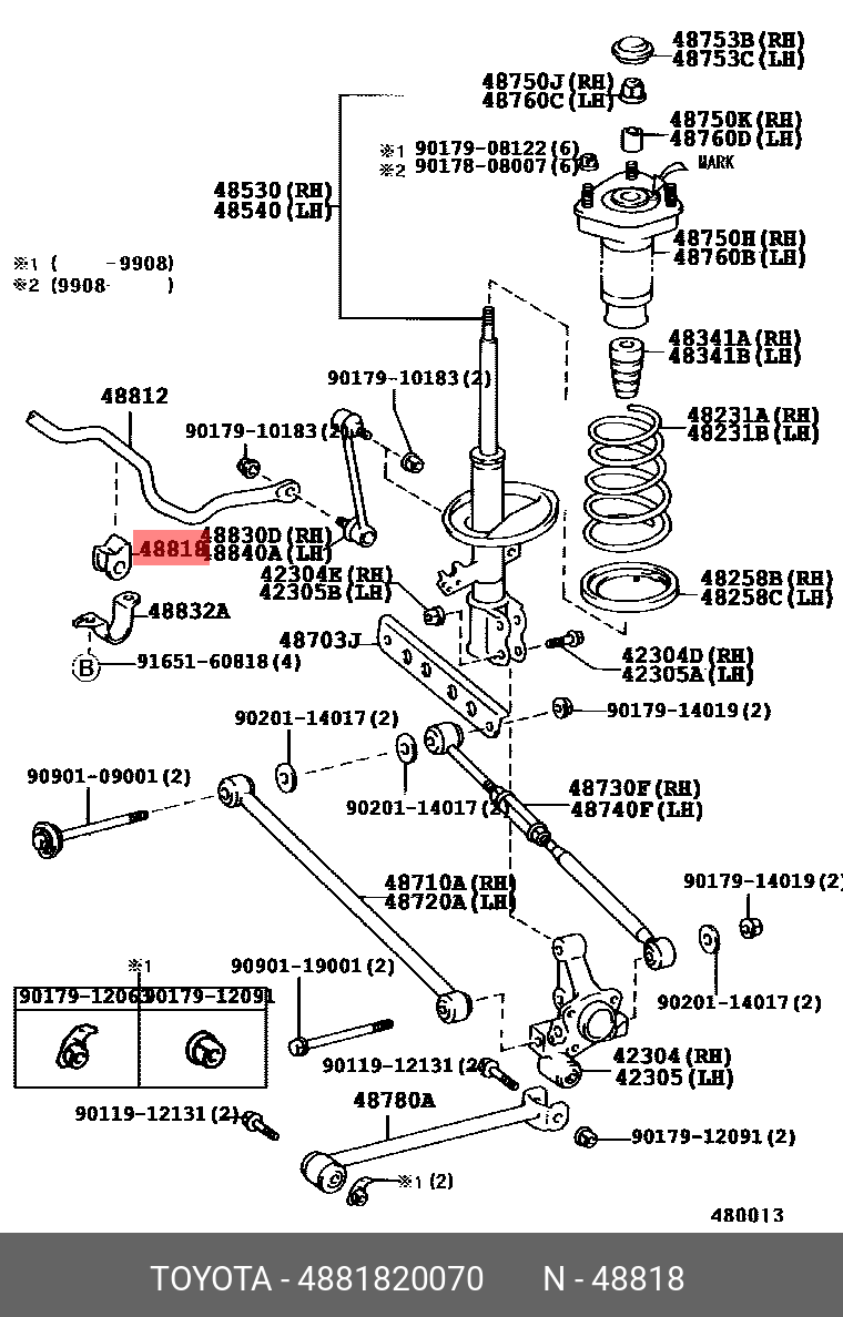 TOYOTA 48818-20070 48818-12150,48818-33090,48818-06270,48818-02050 