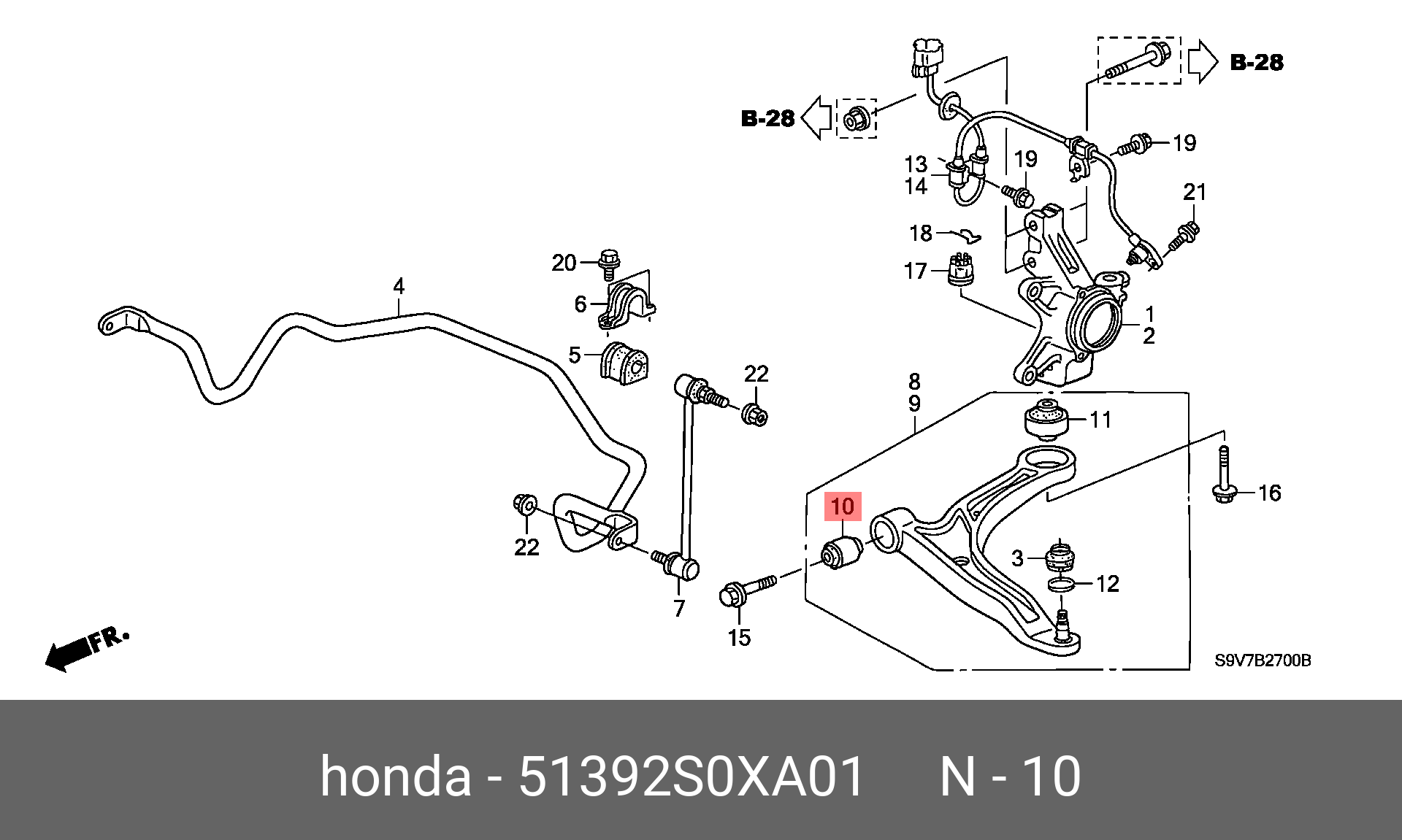 HONDA 51392-S0X-A01 51392-S0X-A01