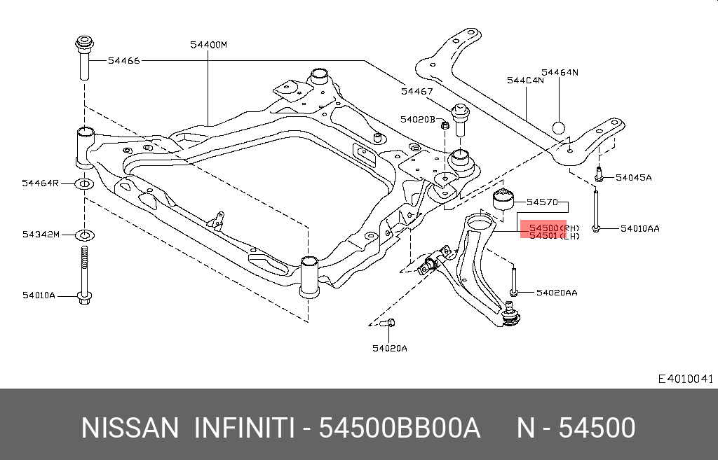 NISSAN 54500-BB00A 54500-JG000,54500-JD000,545040445R