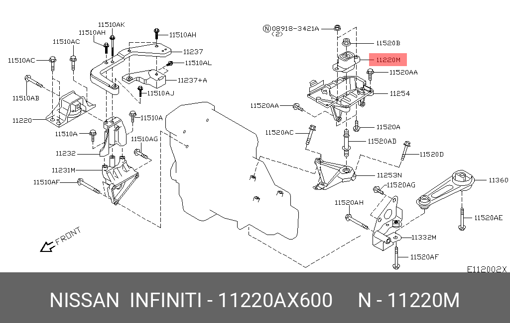 NISSAN 11220-AX600 11220-ED000,11220-3DA0A,11220-AX000