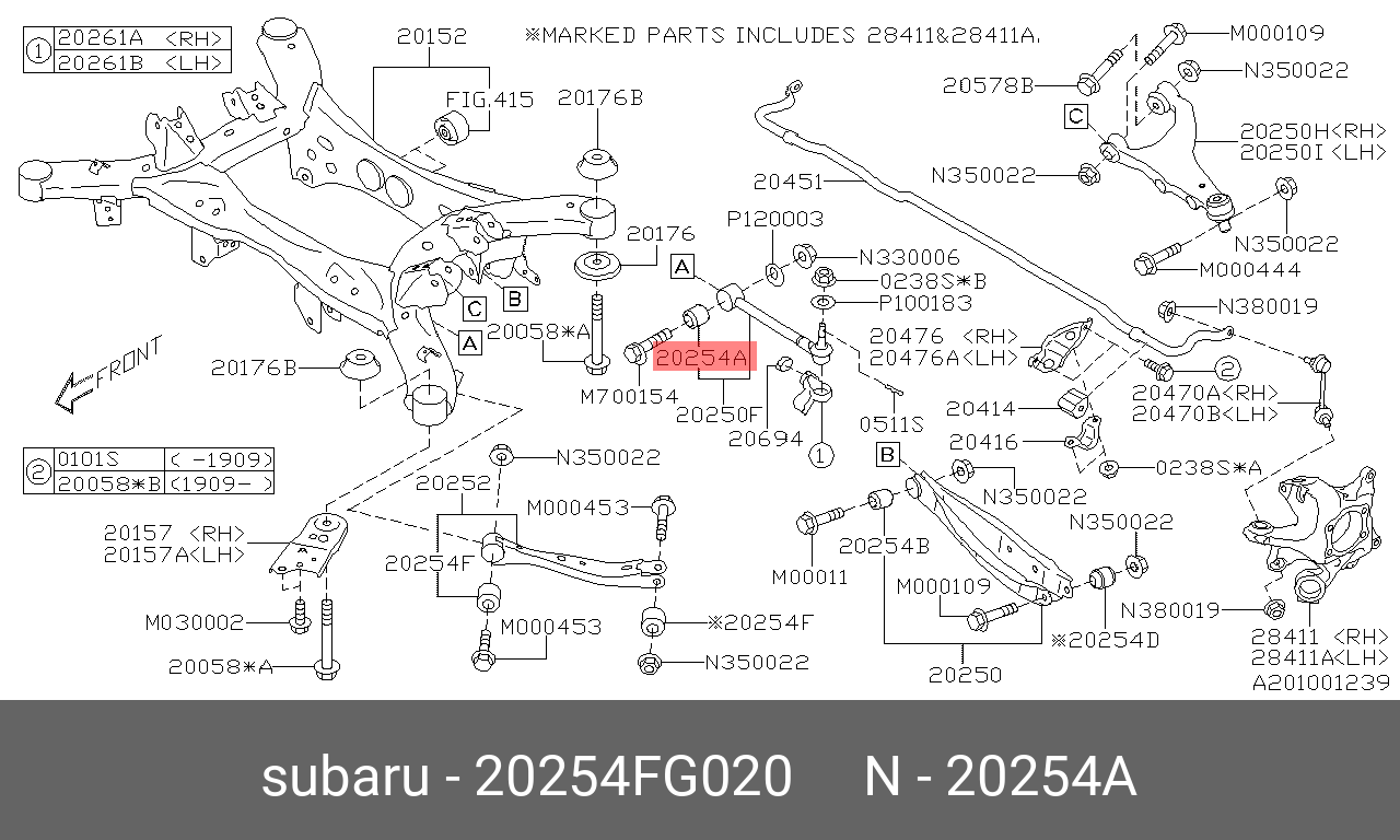 SUBARU 20254-FG020 20254-AE010,20254-FG020,SU003-00367