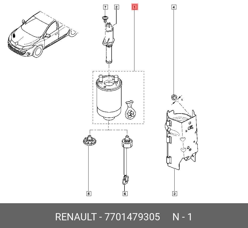 FILTRO GASOIL Mecafilter ELG5400 - RENAULT GRAND SCÉNIC III (JZ0/1_)