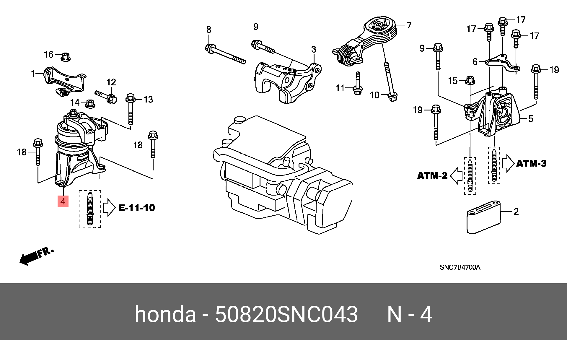 HONDA 50820-SNC-043 50820-SNC-043